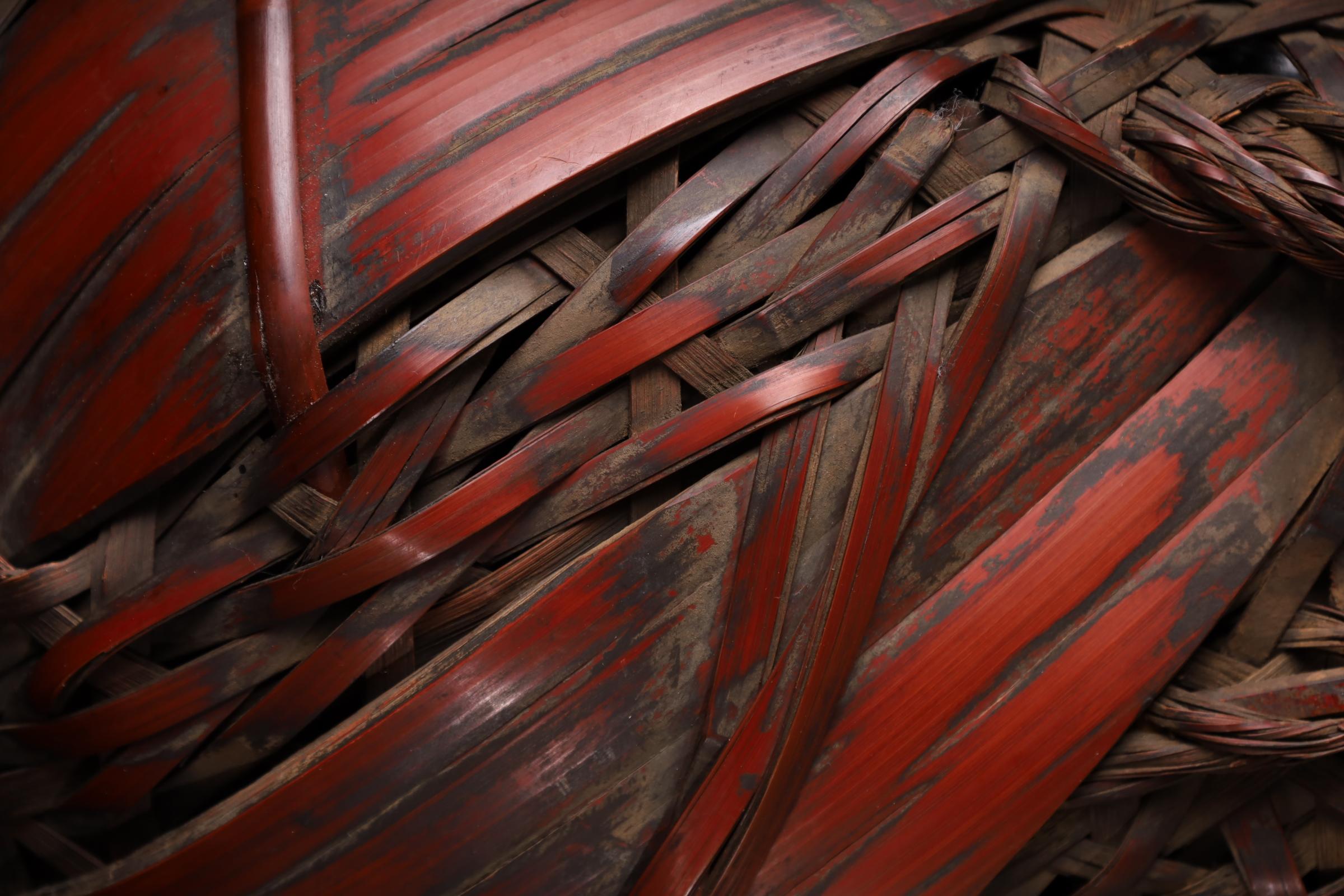 Japanischer handgeflochtener Ikebana-Korb aus Bambus - Anfang 20. im Angebot 4