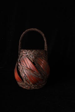 Japanese Handwoven Bamboo Ikebana Basket — Early 20th Century