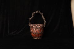 Japanese Handwoven Bamboo Ikebana Basket — Early 20th Century