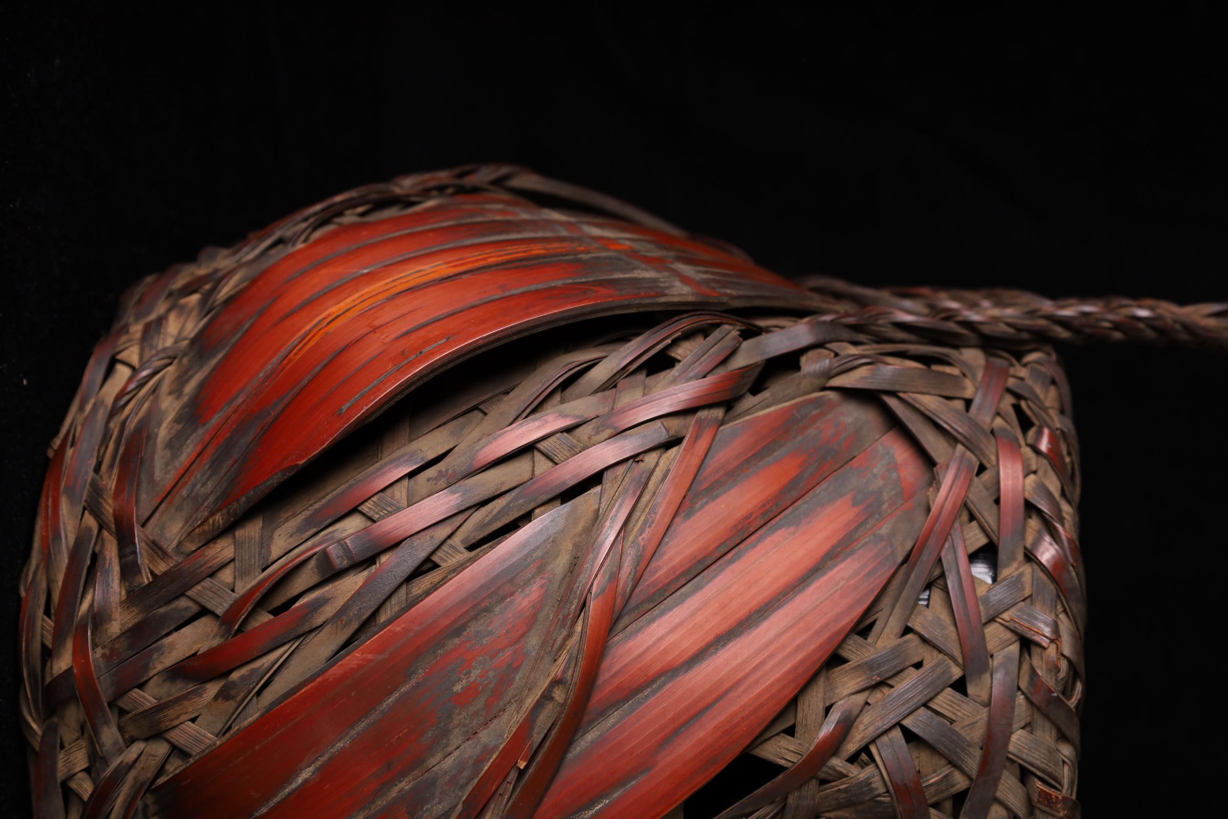 Japanischer handgeflochtener Ikebana-Korb aus Bambus - Anfang 20. (Handgewebt) im Angebot