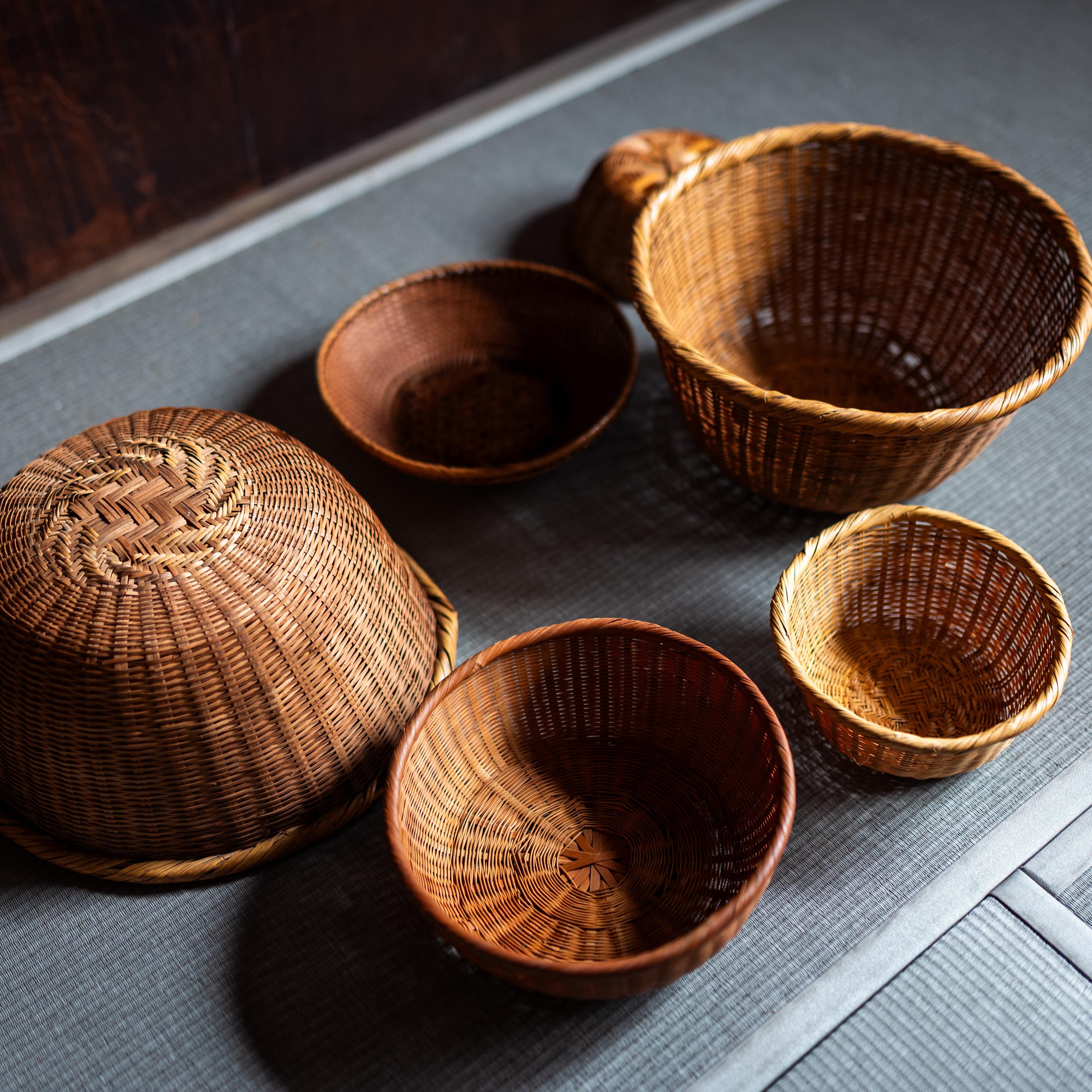 Japanese Handwoven Basket, Kago, Japan, 20th Century For Sale 3