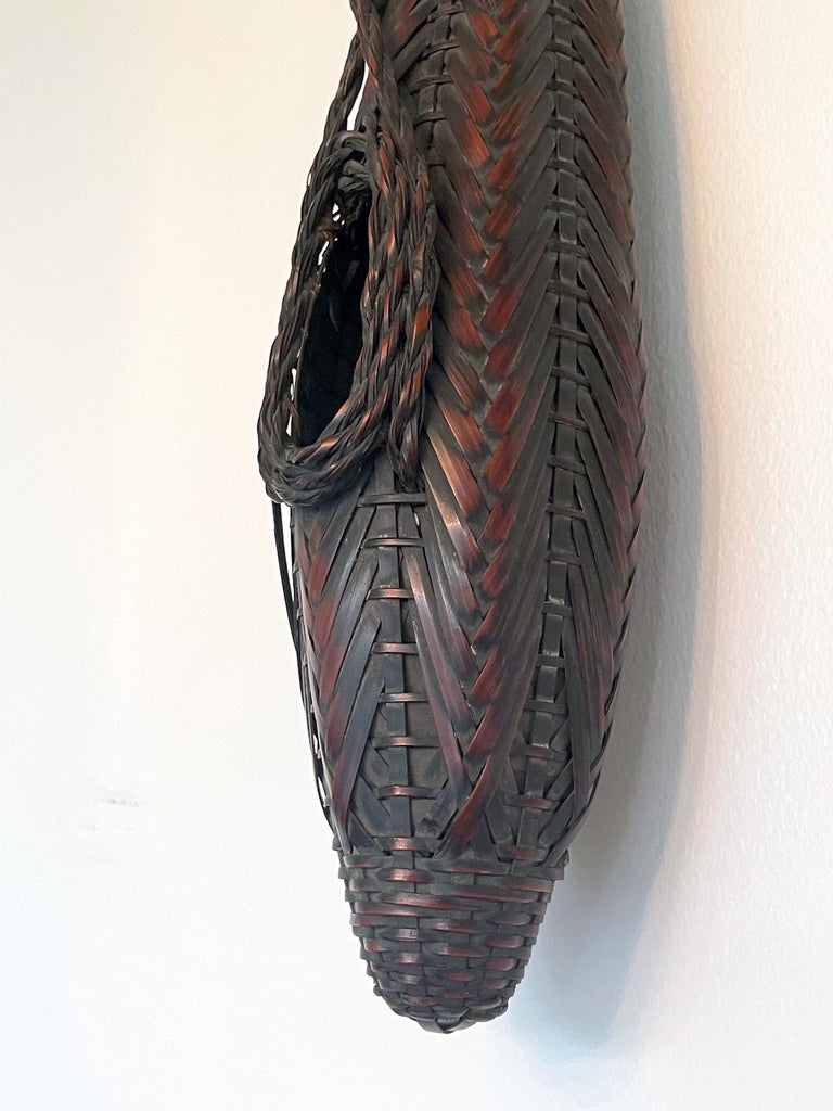 Japanese Hanging Ikebana Bamboo Basket For Sale at 1stDibs