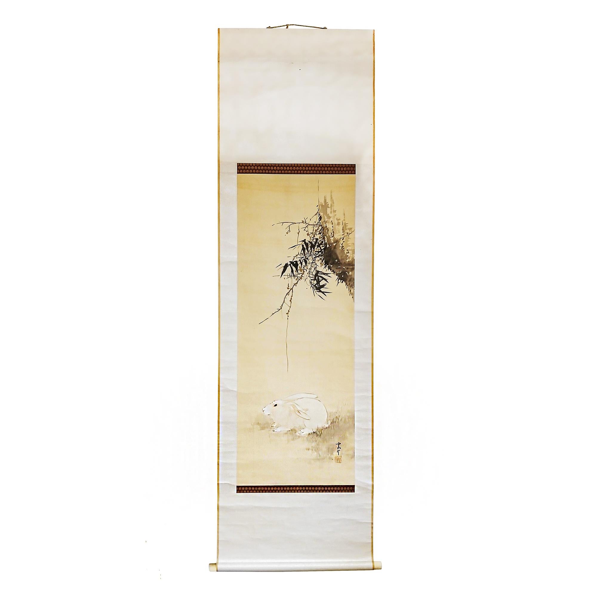 Japanese Hanging Scroll, Late 19th Century For Sale 7