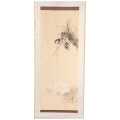 Antique Japanese Hanging Scroll, Late 19th Century