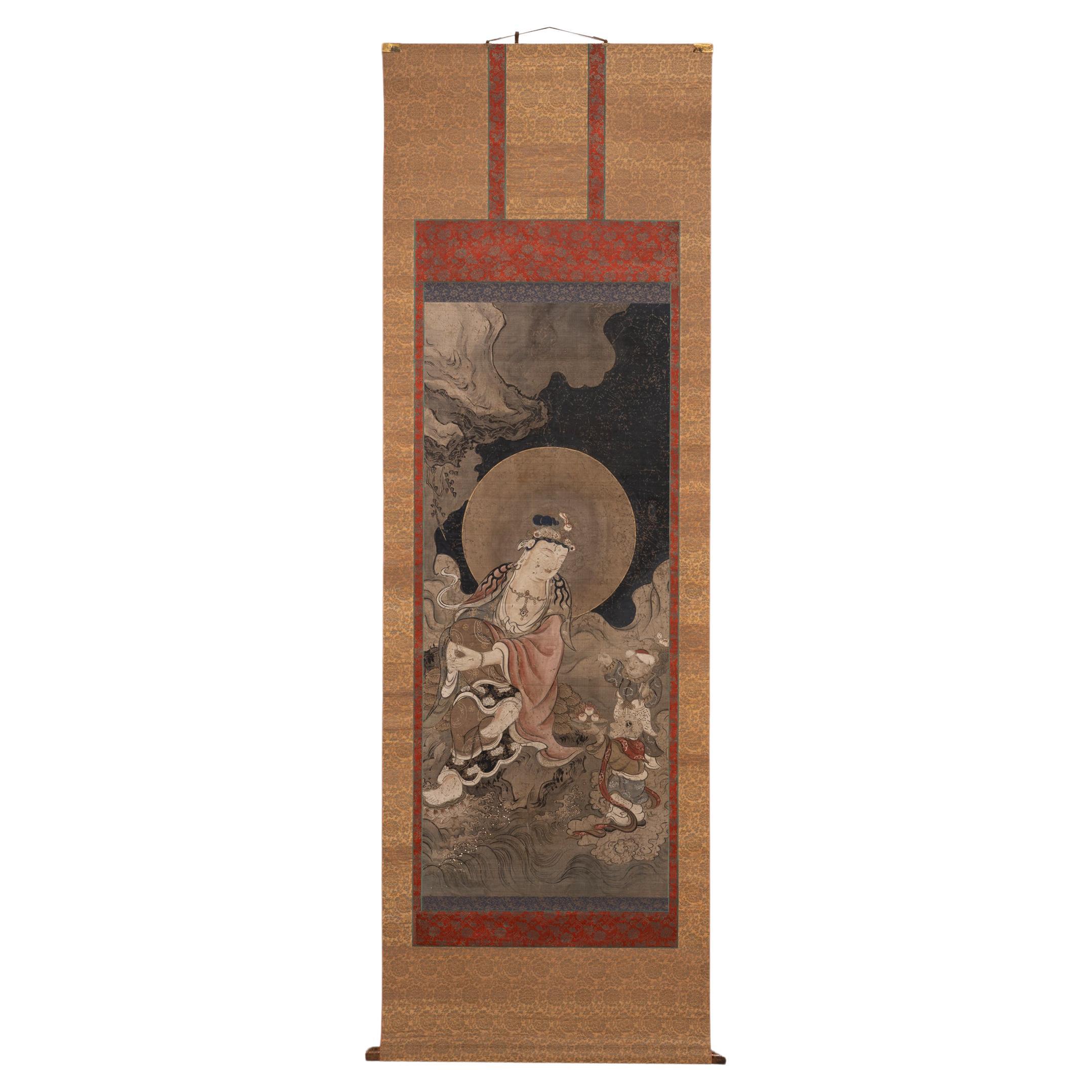 Japanese Hanging Scroll of the Goddess of Mercy, c. 1800