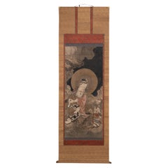 Antique Japanese Hanging Scroll of the Goddess of Mercy, c. 1800