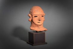 Japanese Haniwa Terracotta Head of a Warrior