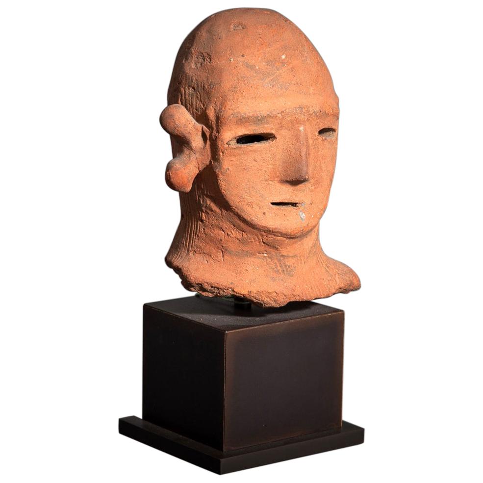 Japanese Haniwa Terracotta Head of a Warrior For Sale
