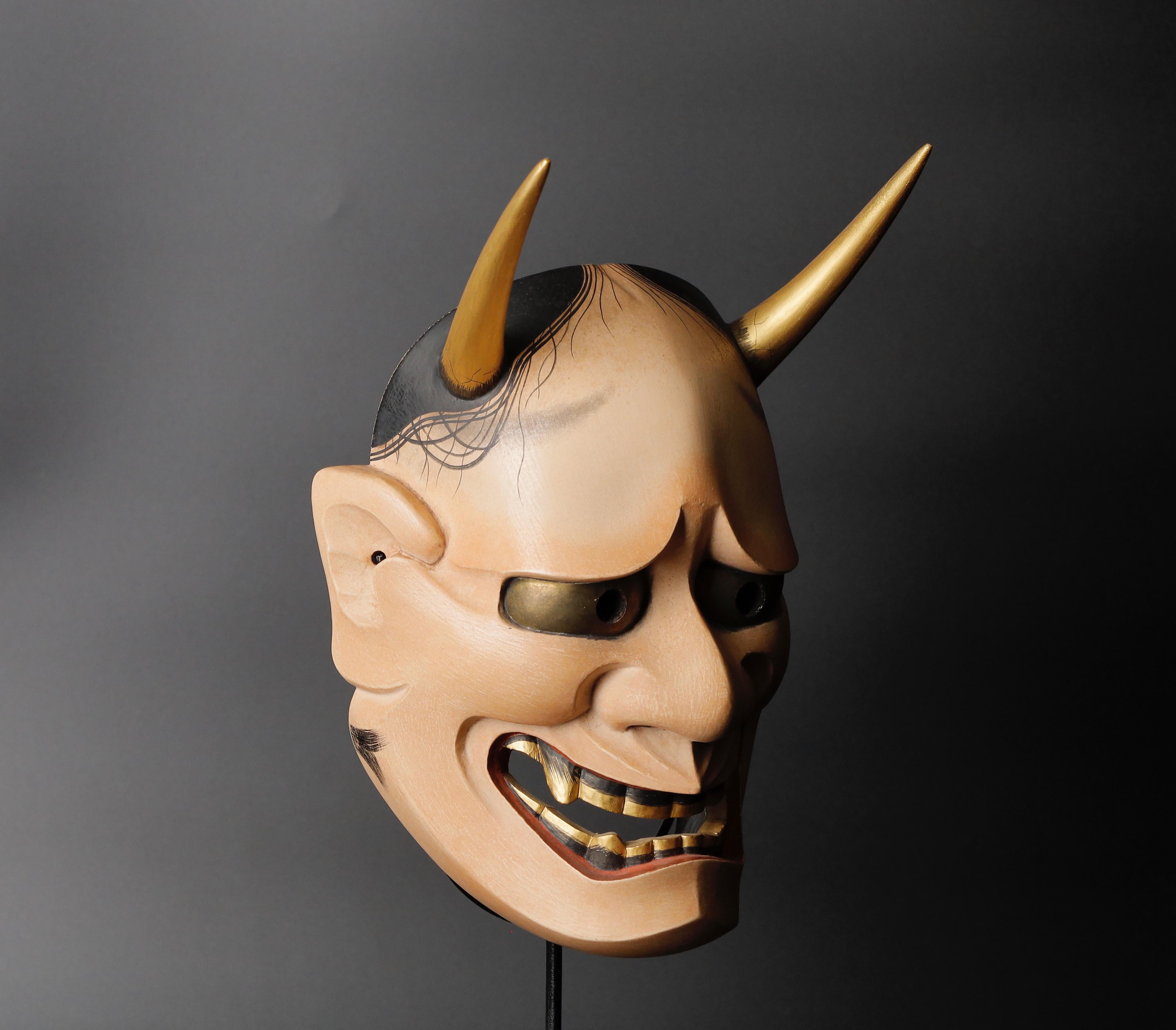 Showa Japanese Hannya Mask of a Jealous Female Serpent-Demon Made by Douun