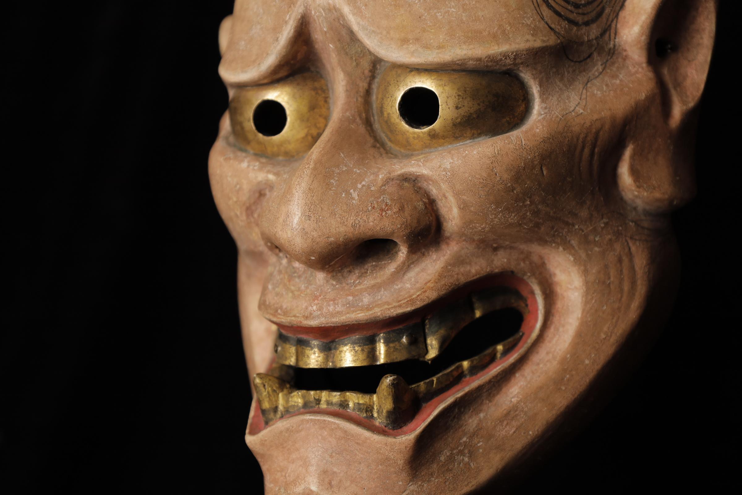 Legno Maschera Noh giapponese Hannya (般若). Attribuito a Takada Fuki (高田 冨季, 1935-2008) in vendita