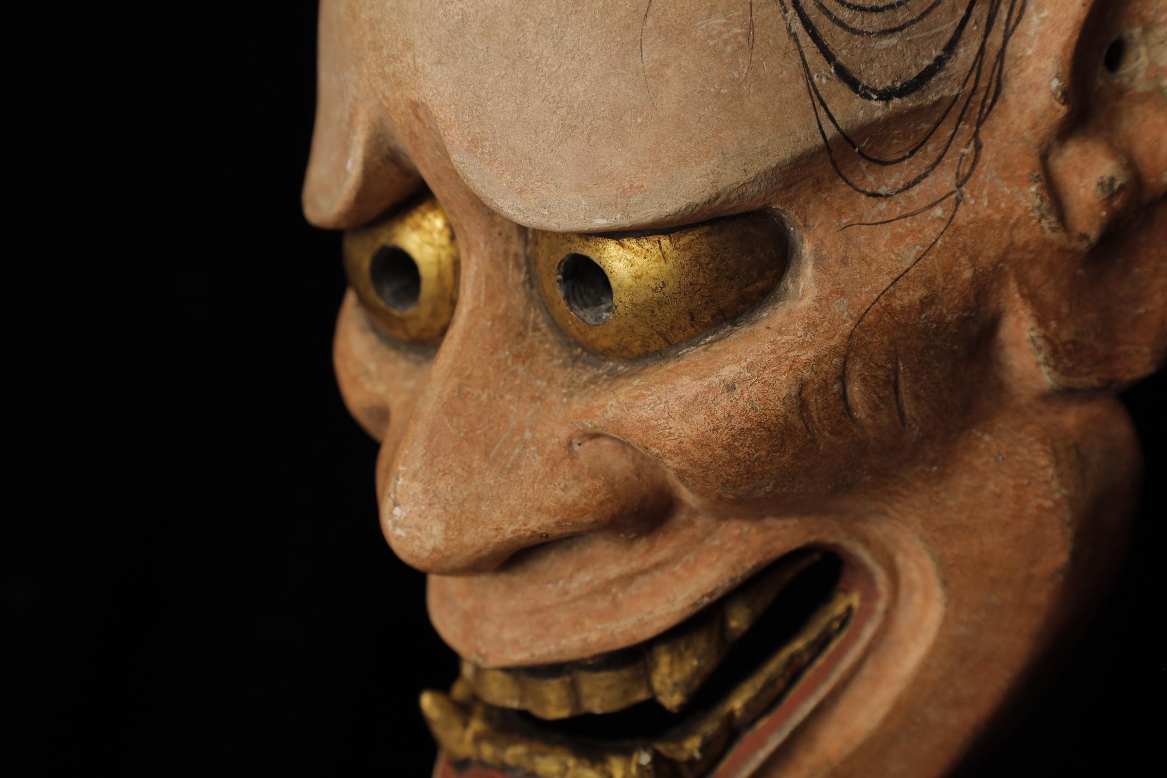 Legno Maschera Noh giapponese Hannya (般若). Attribuito a Takada Fuki (高田 冨季, 1935-2008) in vendita