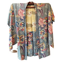 Japanese Haori for Women with Silk: Sky Blue, 1950s