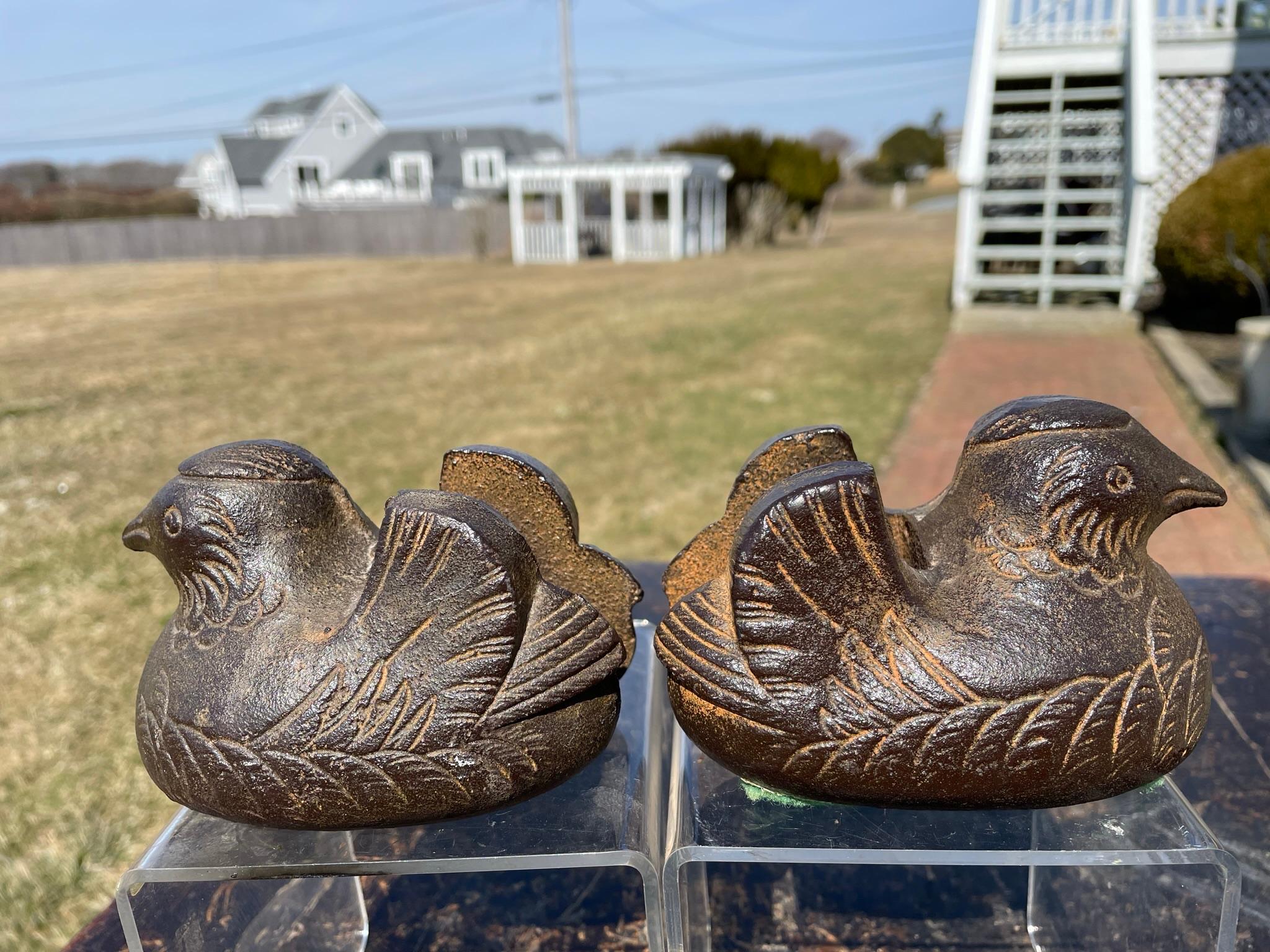 Showa Japanese Hard to Find Pair Mandarin Duck Screen Holders