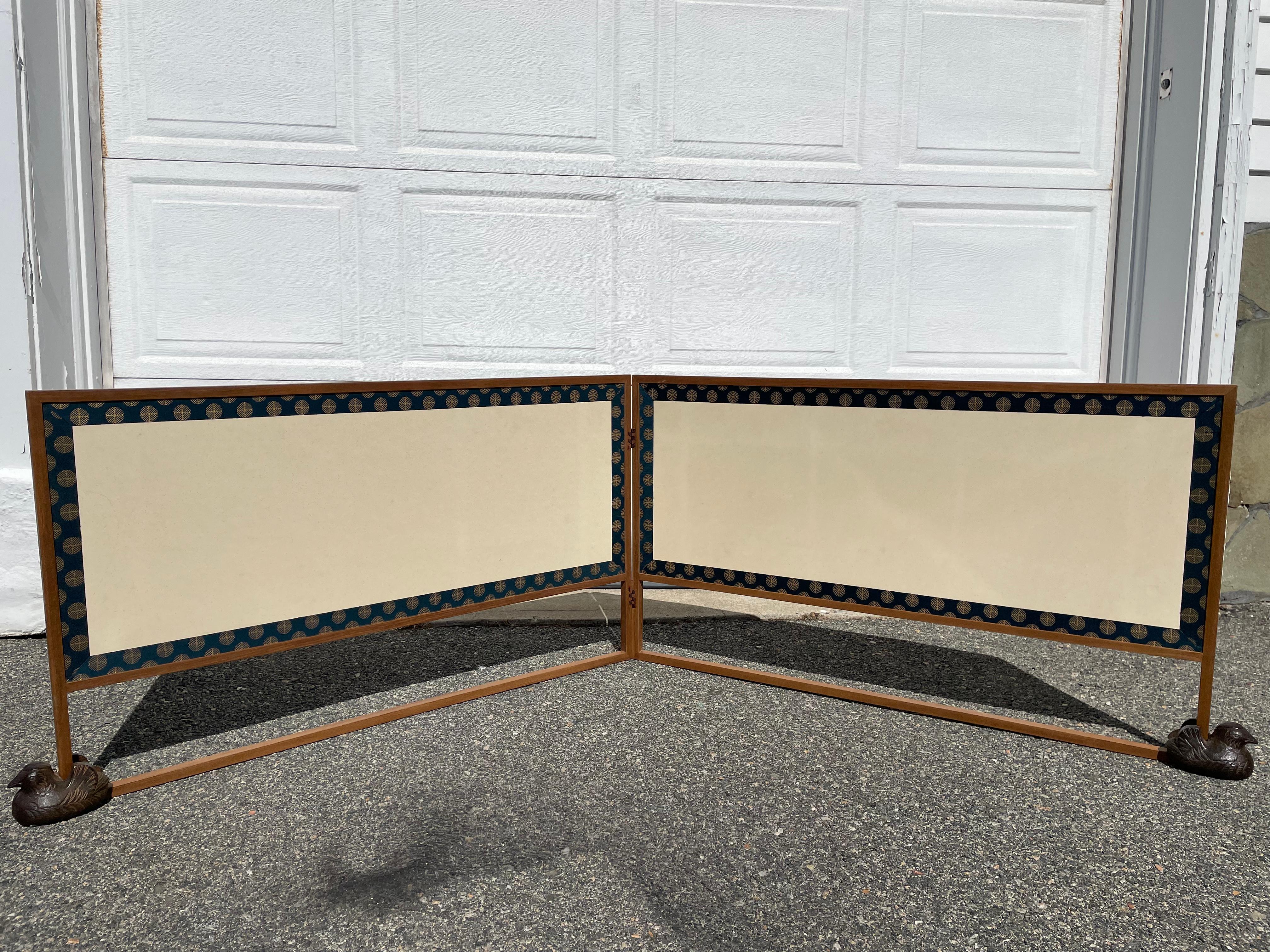 20th Century Japanese Hard to Find Pair Mandarin Duck Screen Holders