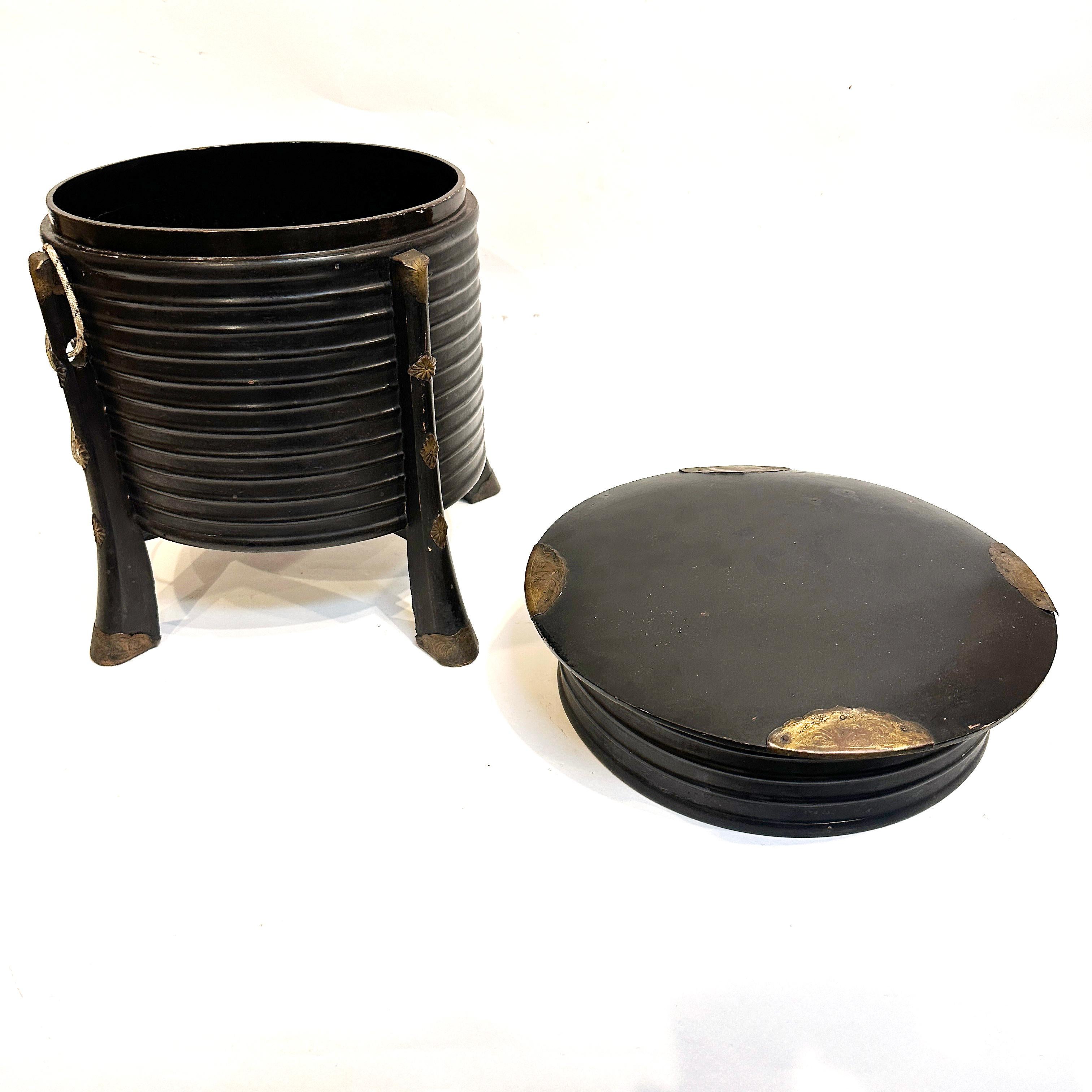 Japanese Head Bucket (Kubi-Oke), Lacquer, Meiji Period In Good Condition For Sale In Point Richmond, CA