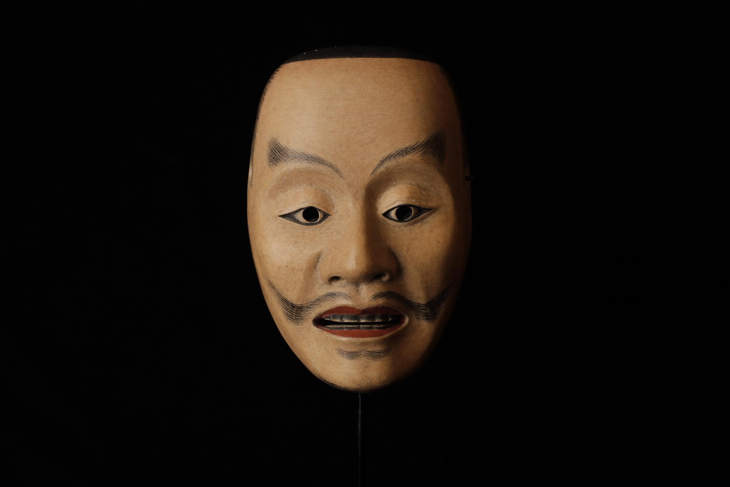 Japonais  Heita (平太) Masque nô. Attribué à Takada Fuki (高田 冨季) Bon état - En vente à Fukuoka, JP