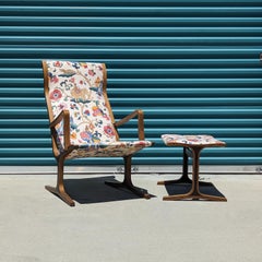 Sedia e ottomana giapponese "Heron" di Mitsumasa Sugasawa per Tendo Mokko, anni '70 ca.