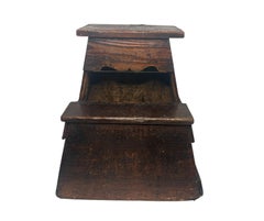 Japanese Hinoki Cypress Fumidai Wooden Step Stool, Meiji Period