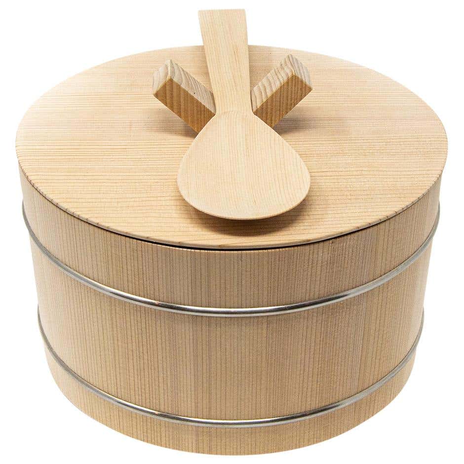 Japanese Hinoki Cypress Wood Rice Container 'Shōri' For Sale at 1stDibs ...