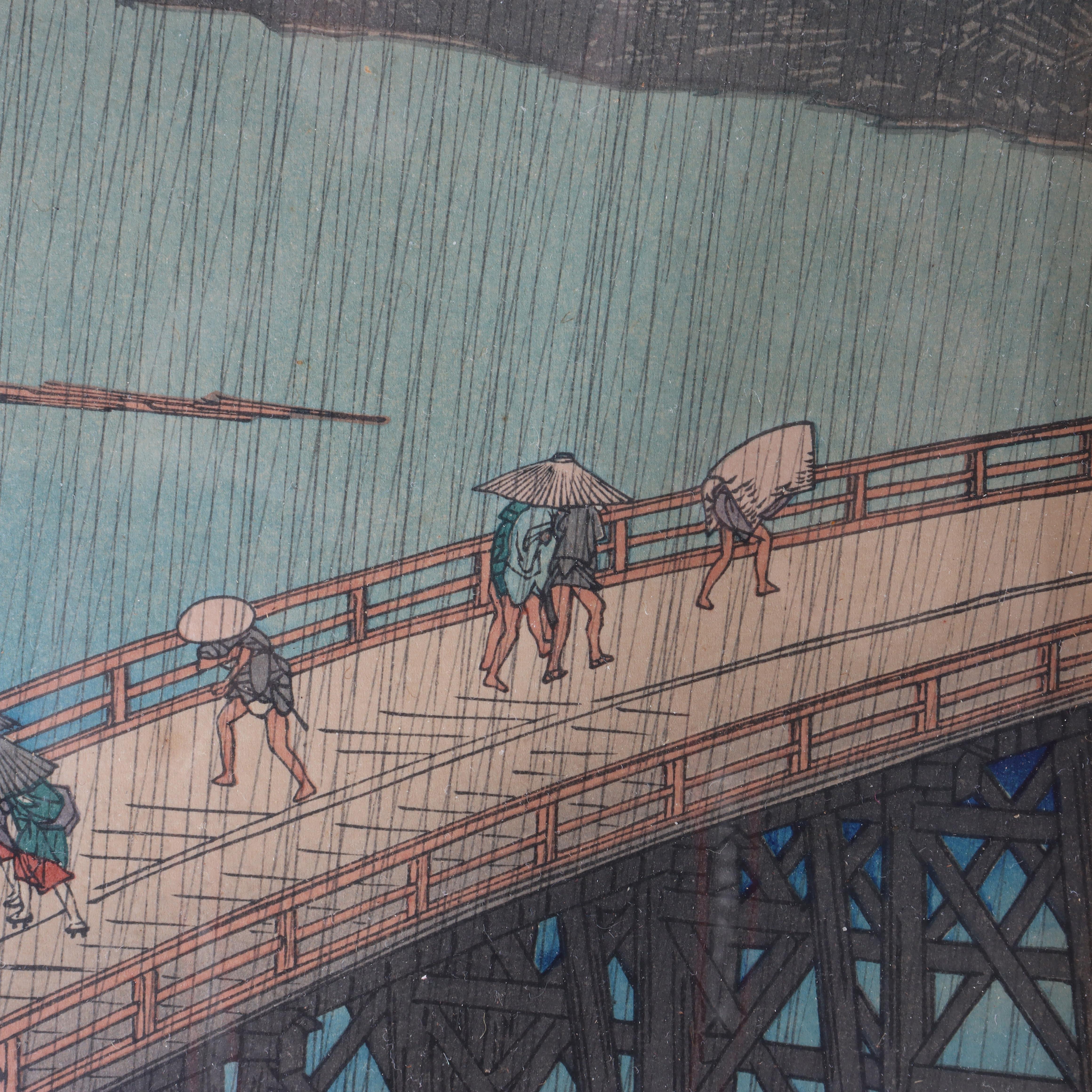 Gravure ancienne japonaise sur bois 