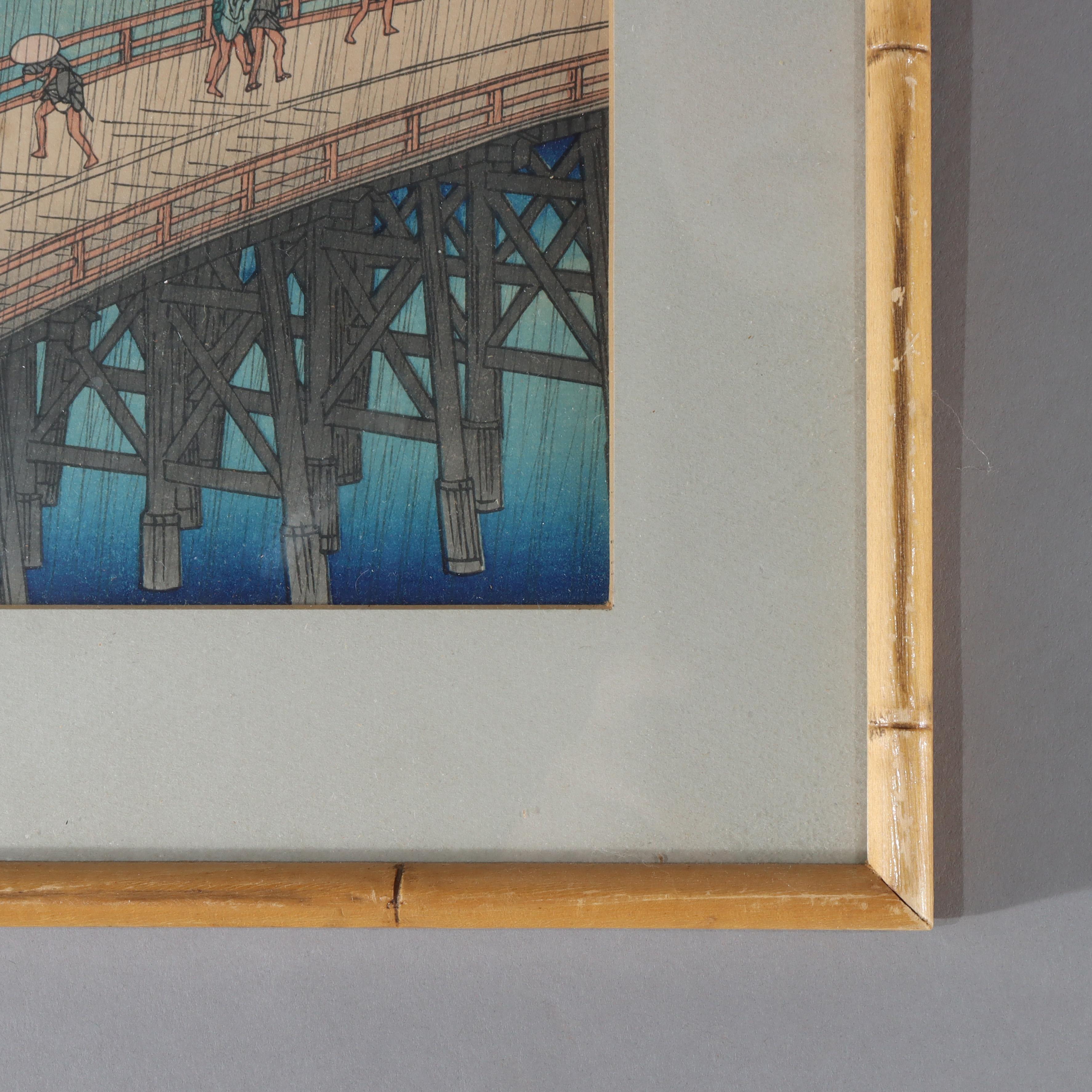 Gravure sur bois japonaise de Hiroshige 