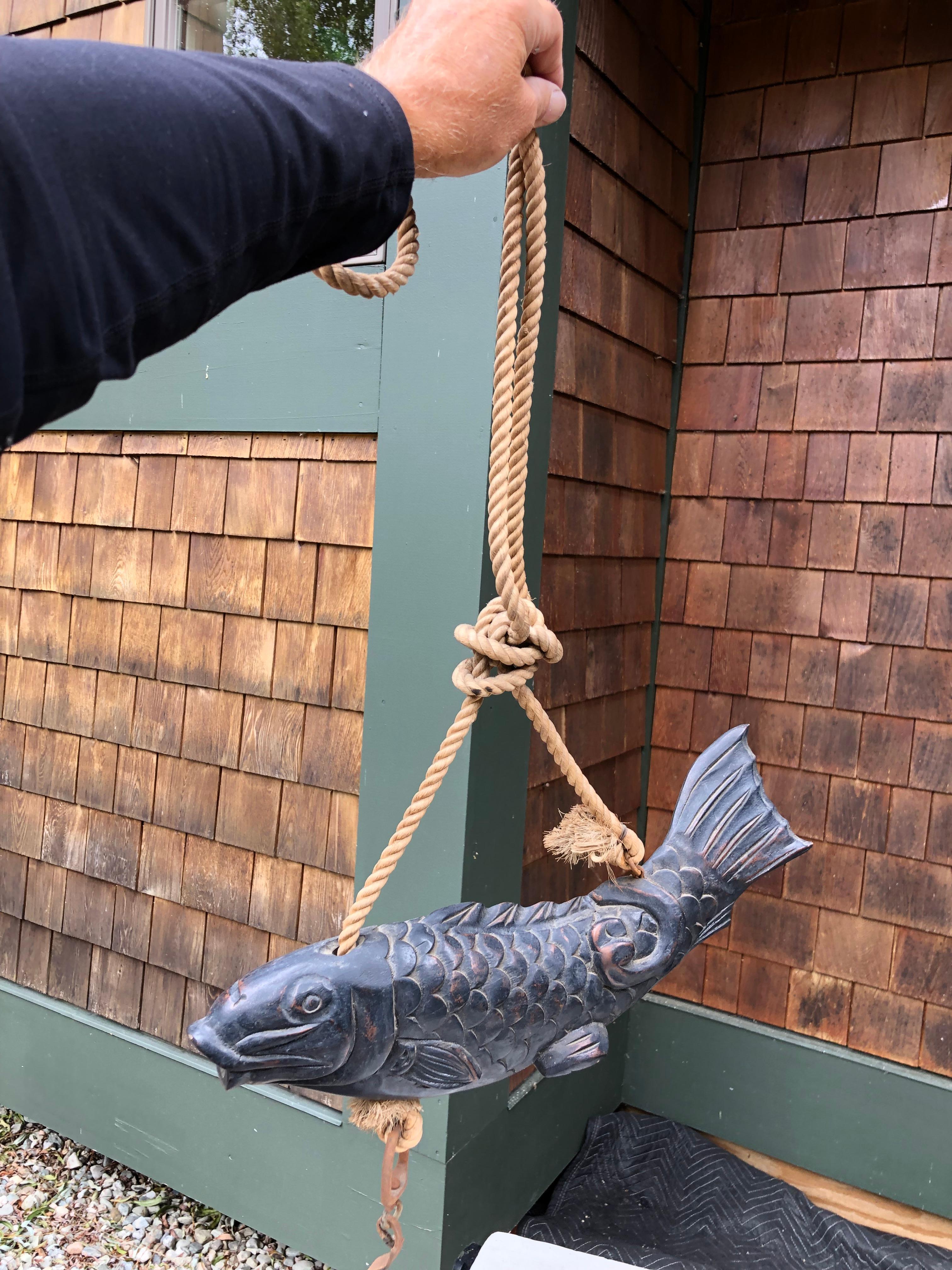 koi fish wood carving