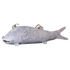 Japanese Huge Antique Bronze Fish Bell Gong With Striker