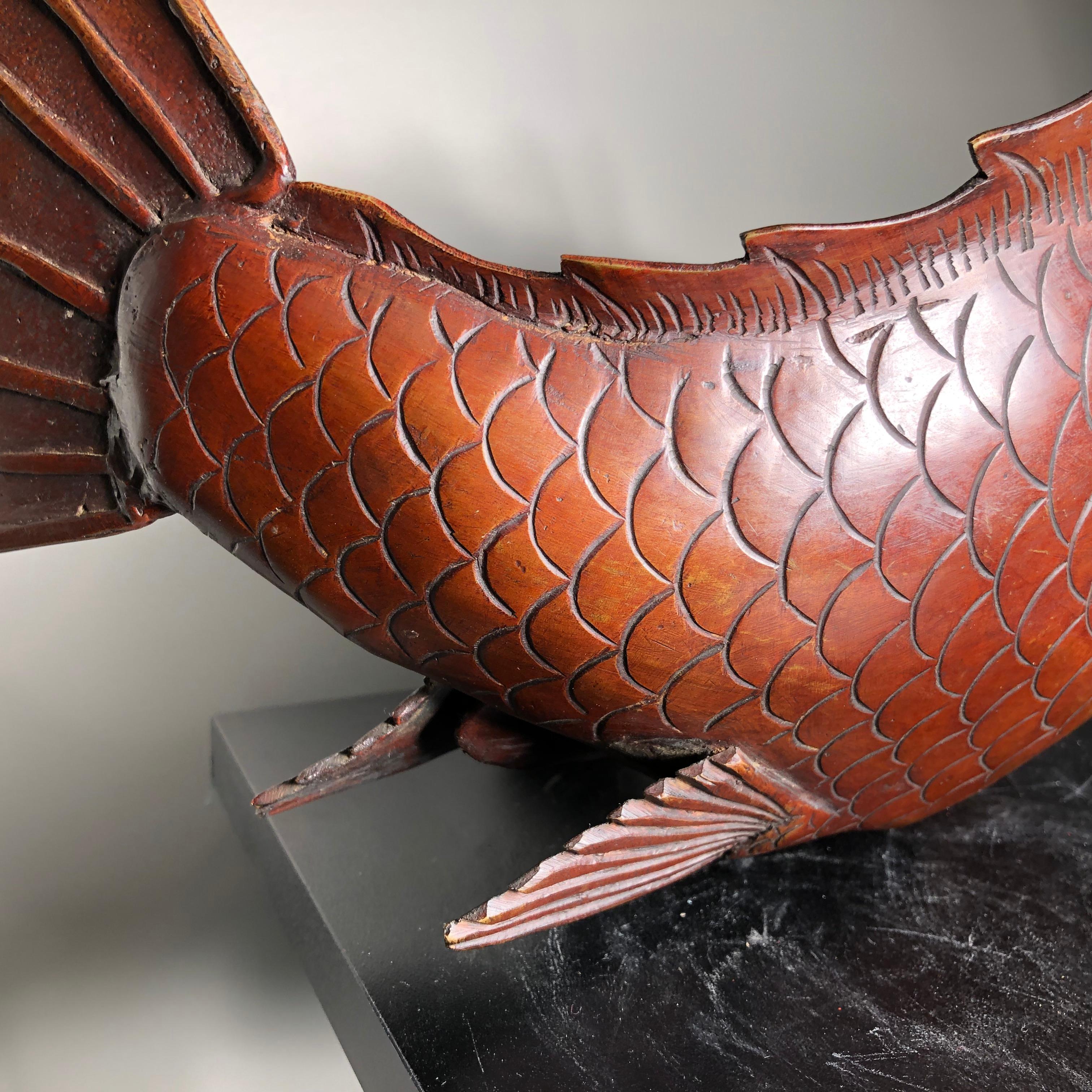 Japanese Huge Antique  Bronze Koi Trophy Fish -Gold Gilt, Good Fortune 2