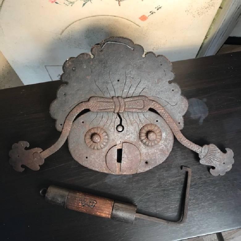 Edo Japanese Huge Hand-Wrought Iron Auspicious 
