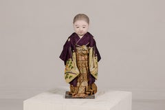 Japanese Ichimatsu Doll of a Little Boy Dressed in a City Kimono, circa 1950