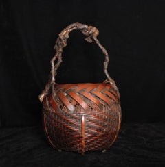 Japanese Ikebana Bamboo Basket, 20th Century