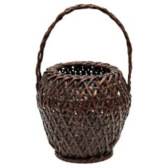 Japanese ikebana bamboo basket - Showa, 20th