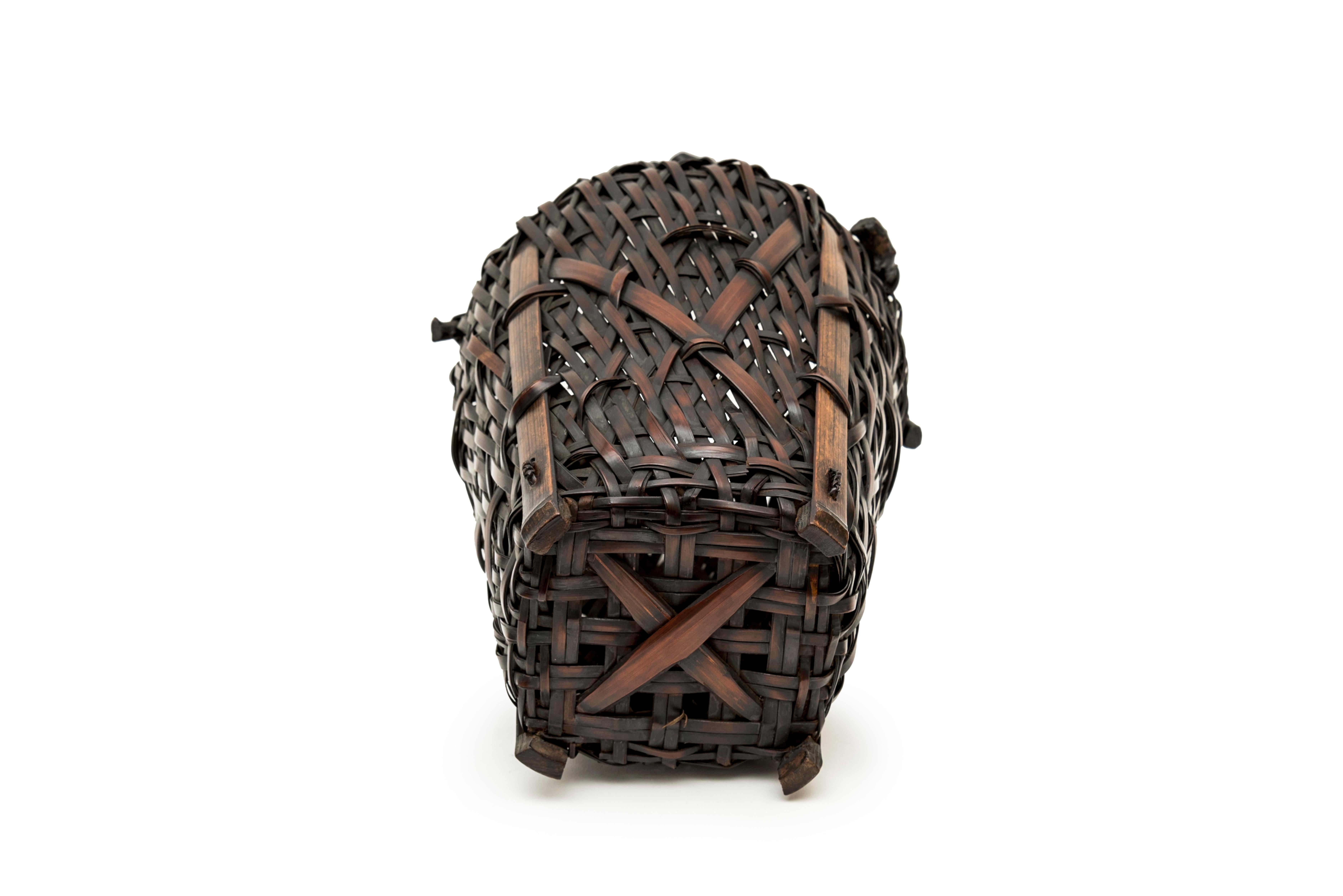 Bamboo Japanese Ikebana Basket, Early 20th Century