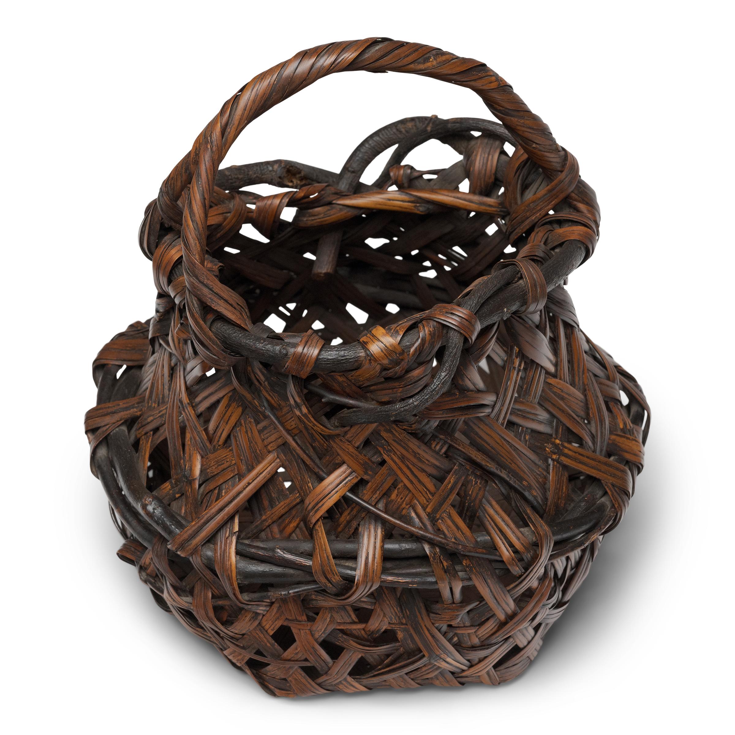 Meiji Japanese Ikebana Basket with Tree Roots, c. 1850