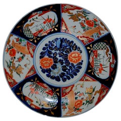 Antique Japanese Imari 19th Century Charger with Mt. Fuji and Shishi Motifs