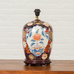 Japanese Imari 20th Century Ceramic Table Lamp with Blue, Red and Gilt Decor