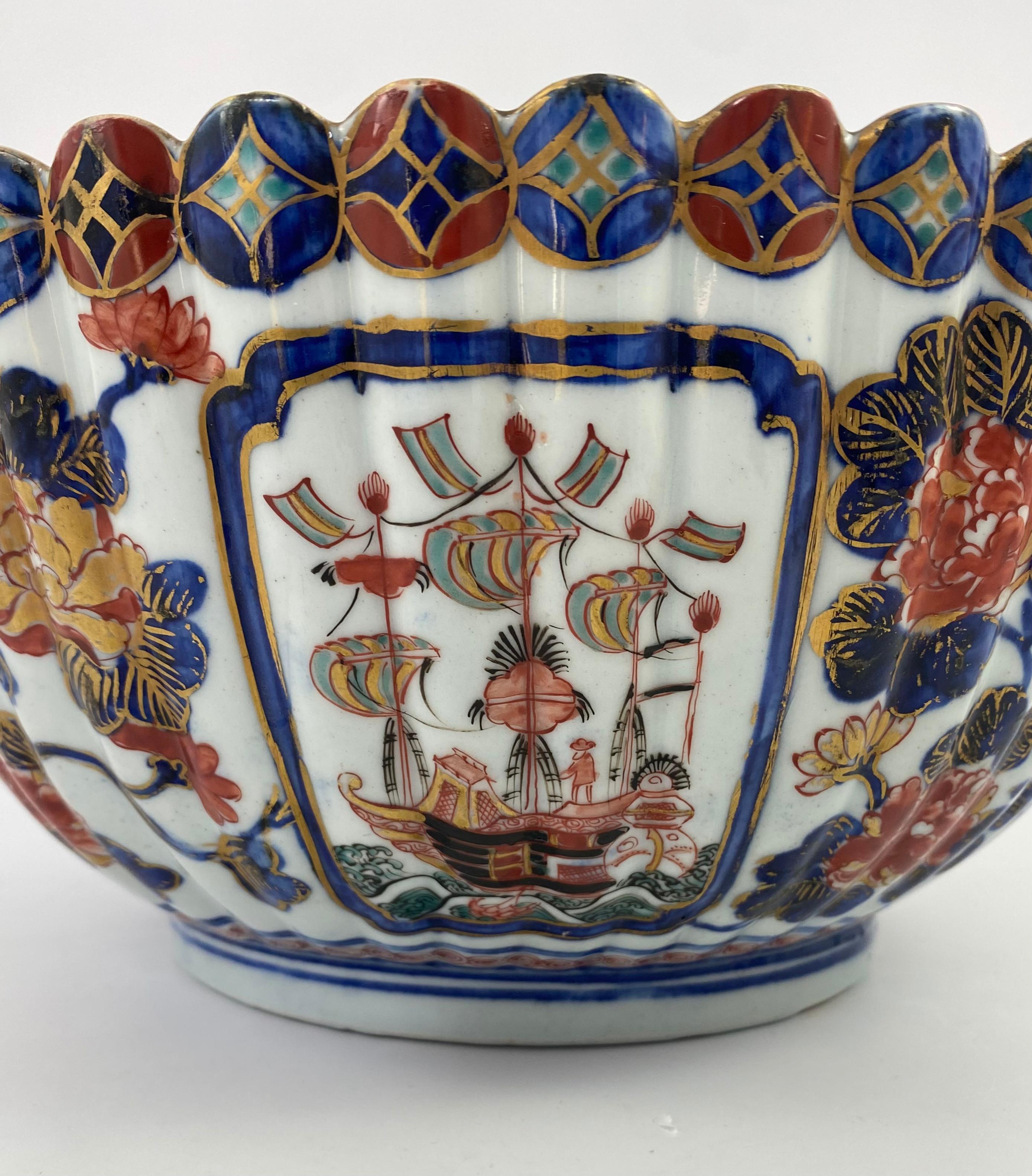 Japanese Imari ‘Black Ship’ Fluted Bowl, 19th Century 6