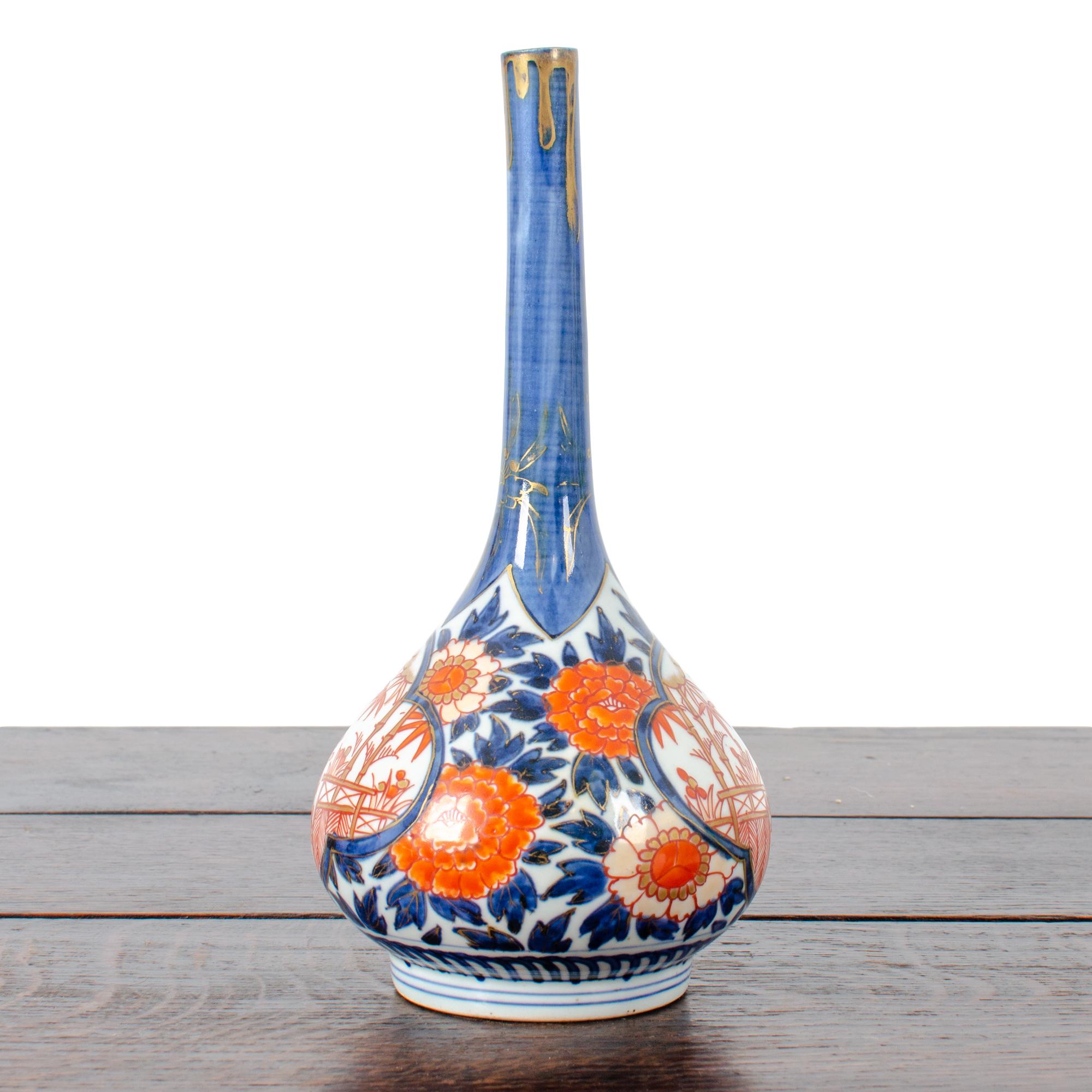 XIXe siècle Vase bouteille japonais Imari, 19e siècle en vente
