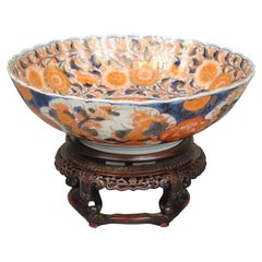 Antique Japanese Imari Bowl And Stand