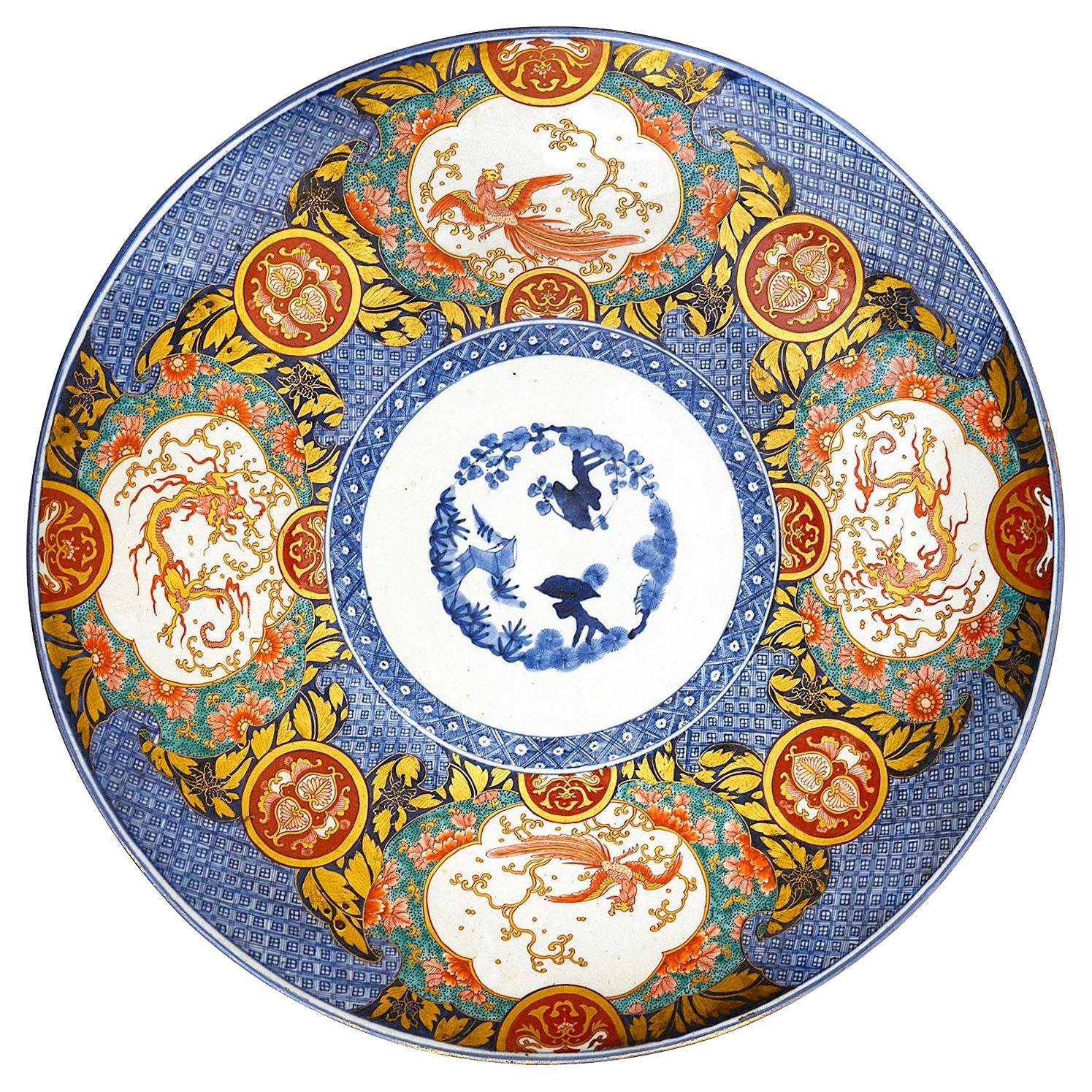 Japanese Imari charger, circa 1890. 57cm diameter