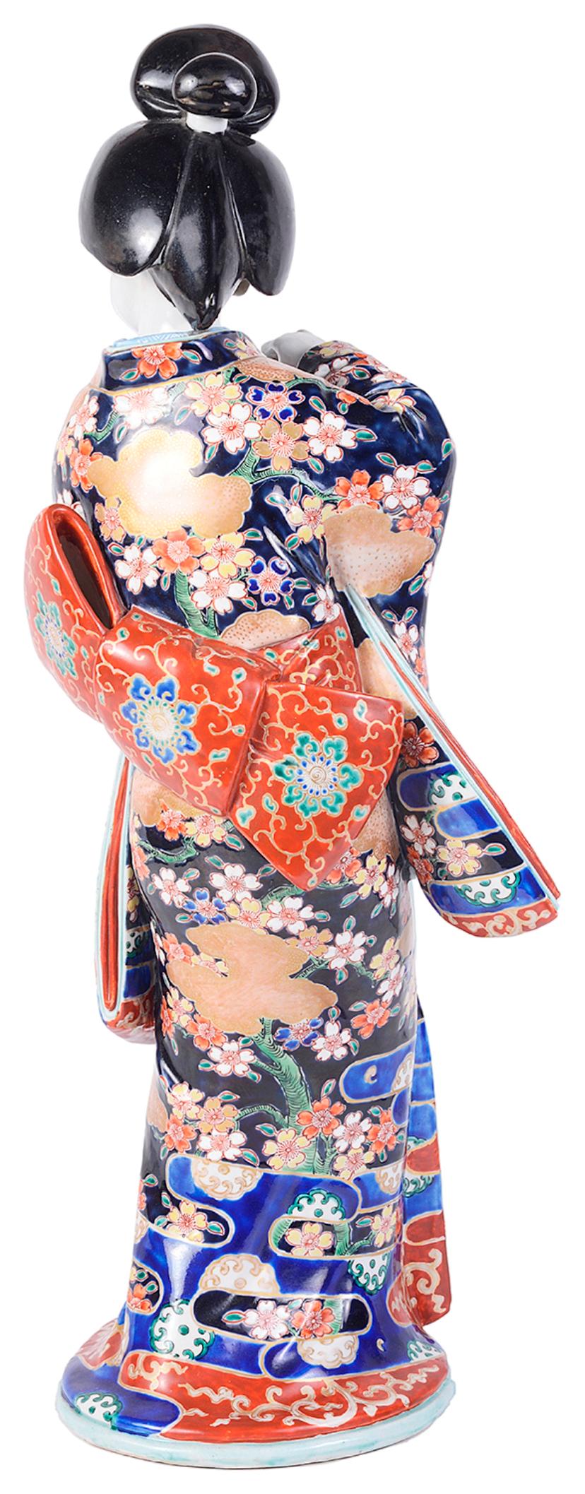 Hand-Painted Japanese Imari Geisha, Early 20th Century