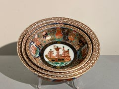 Japanese Imari Nanban Nesting Bowls, Set of 3, Showa Era, circa 1930s, Japan