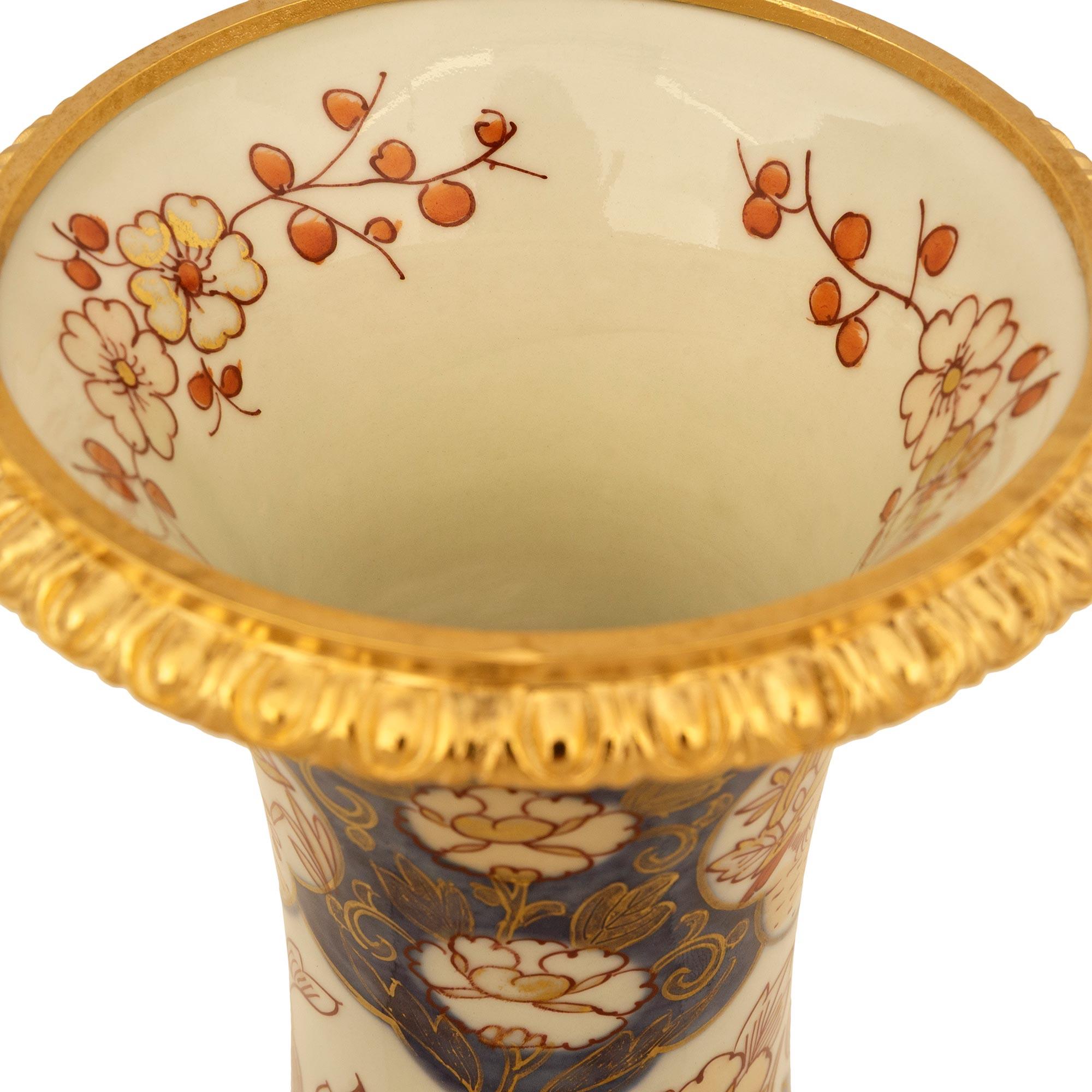 19th Century Japanese Imari Porcelain and French Louis XV st. Ormolu mounted vases For Sale