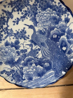 Japanese Imari Porcelain, Blue & White Plate, Meiji Era, (1868-1912)