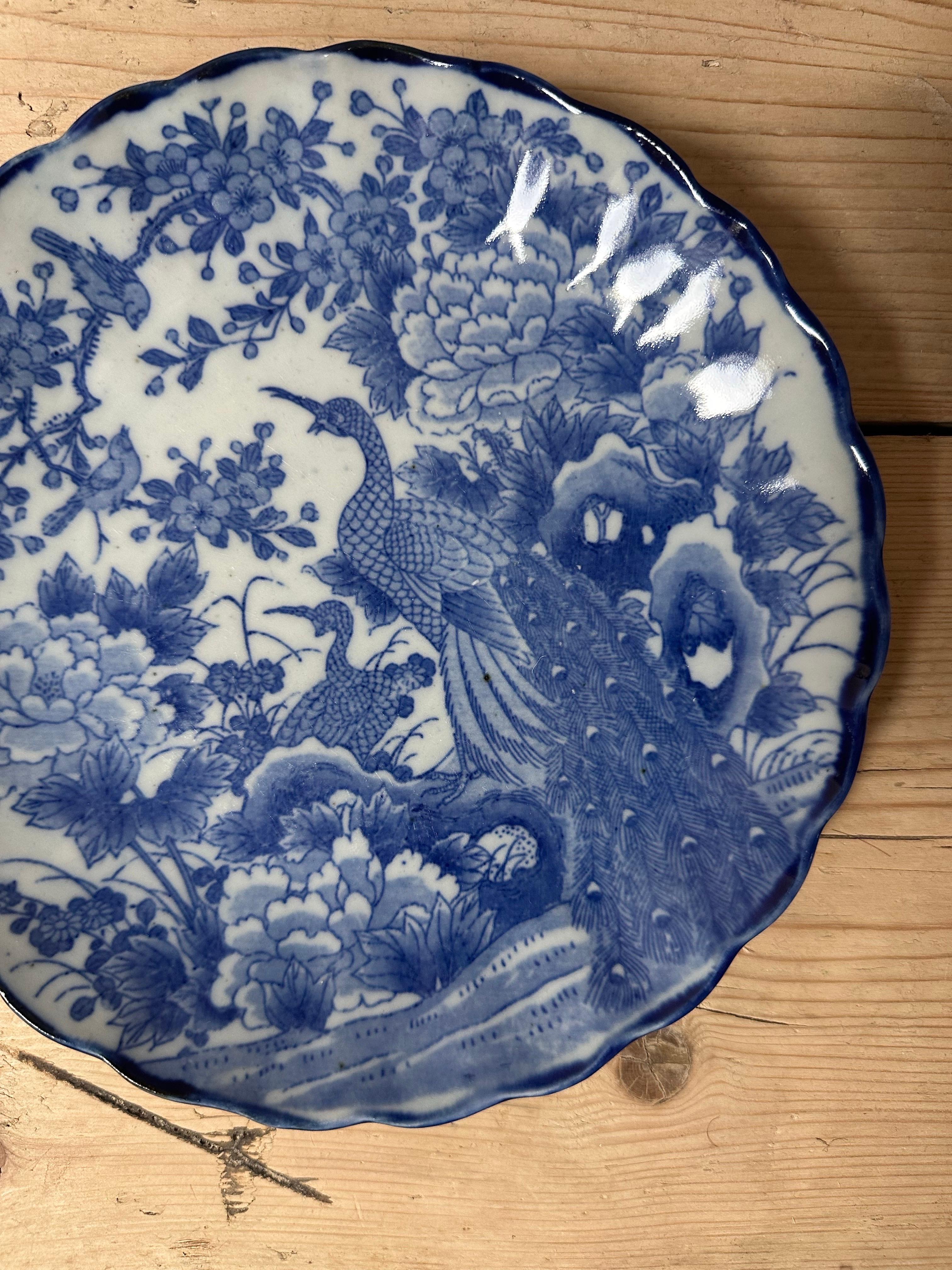 Japanese Imari Porcelain, Blue & White Plate, Meiji Era, (1868-1912) For Sale 3