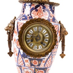 Japanese Imari Porcelain Bronze Mounted French Mantle Clock 19thC