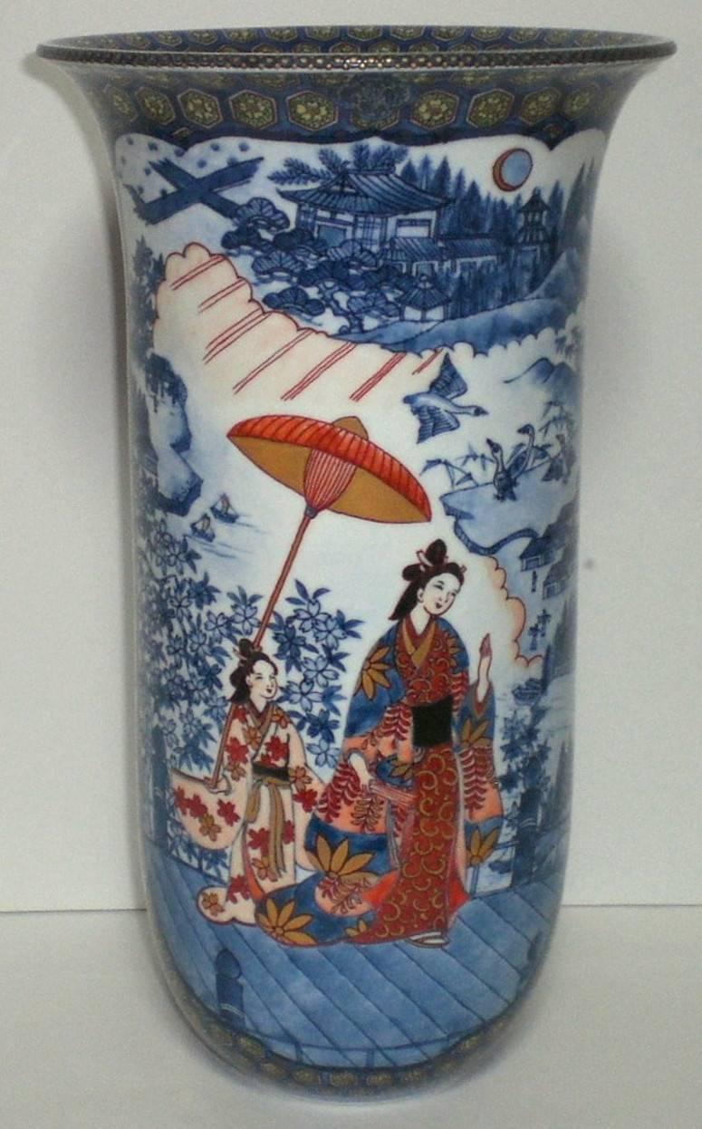 Japanese Imari Porcelain Charger by Master Artist (1931-2009), in Red and Blue 3