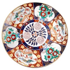 Antique Large Japanese Imari Porcelain Charger from the Meiji Period