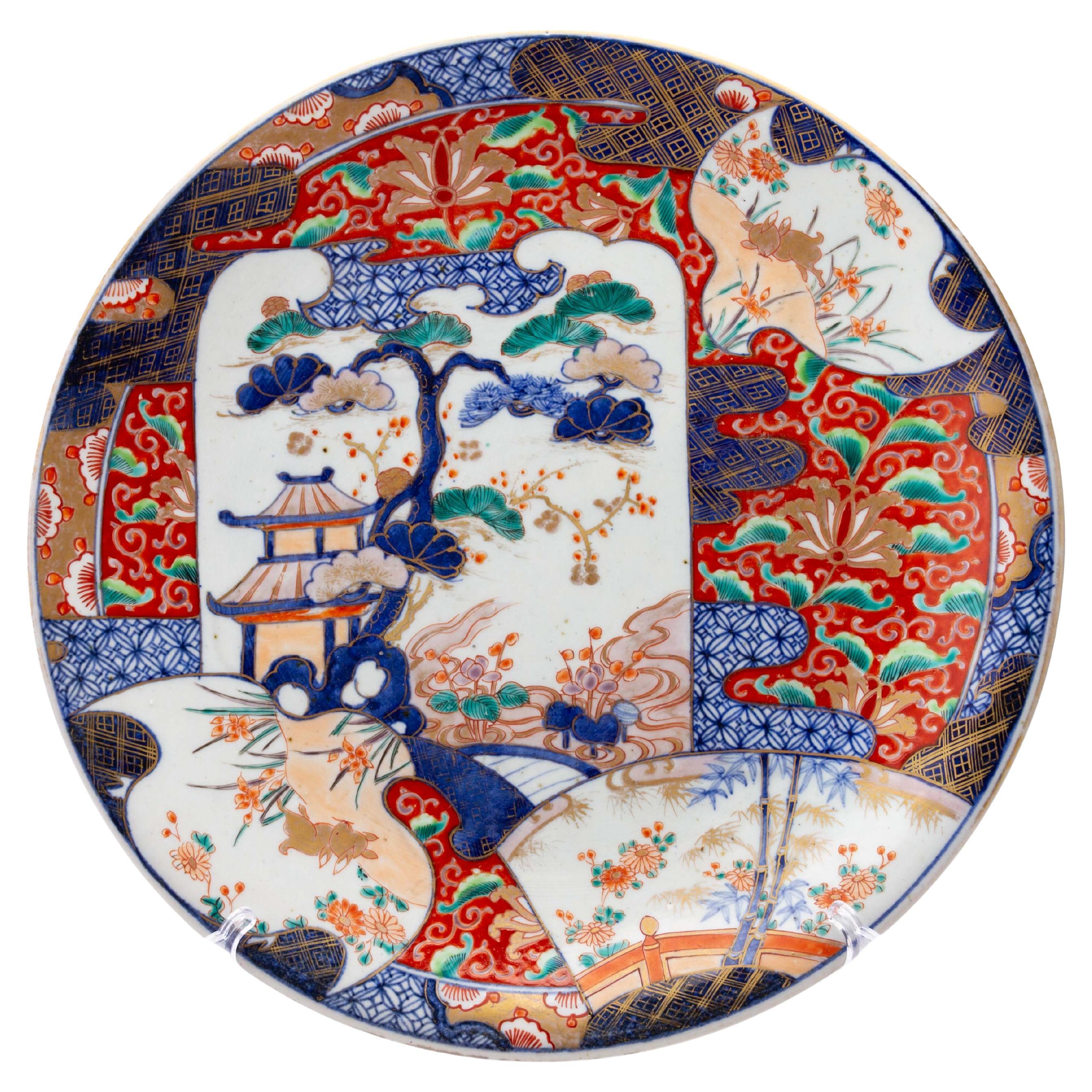 Japanese Imari Porcelain Charger Meiji 19th Century 