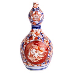 Japanese Imari Porcelain Double Gourd Vase 19th Century Meiji 